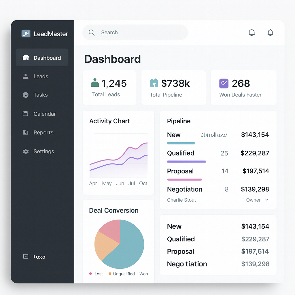 LeadMaster CRM Dashboard